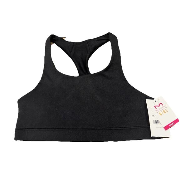Maidenform GIRLS Black Racerback Super soft Spacer Foam Sport Bra Size Medium - Picture 1 of 8